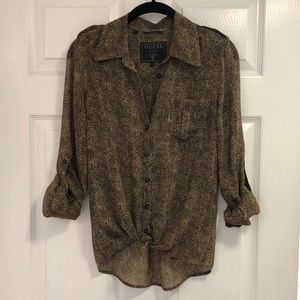 GUESS • Sheer Leopard Women’s Button Down • Small
